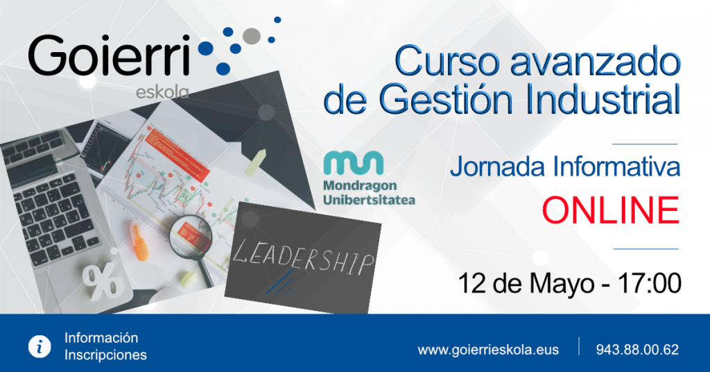 2021-05-06_CAGI_informativa cartel que anuncia el curso avanzado de gestión industrial que imparte Goierri Eskola