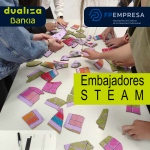 cartel del proyecto de embajadores STEAM financiado por dualiza bankia caixabank