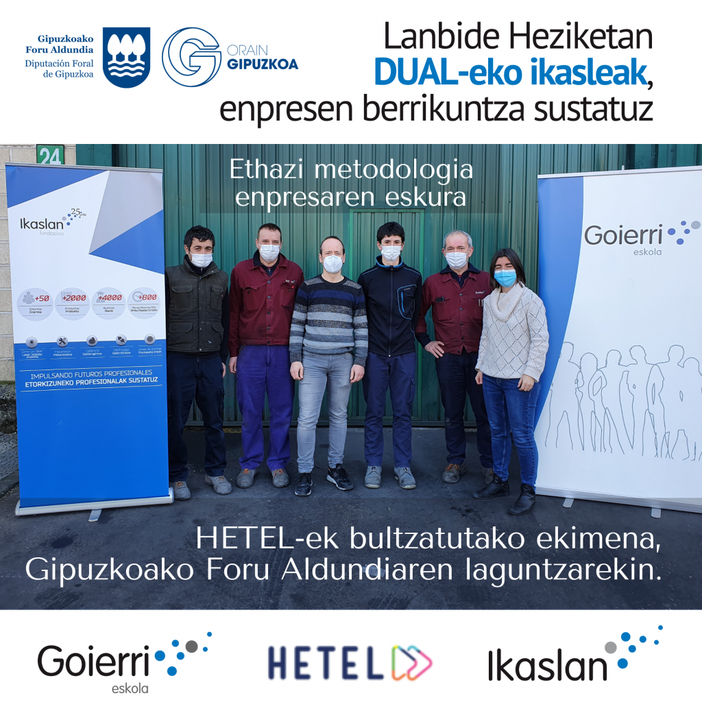 220125-Hetel-Dual-Ikaslan cartel del programa DUAL que impulsa la diputación de gipuzkoa y en el que participan Goierri Eskola e Ikaslan Fundazioa