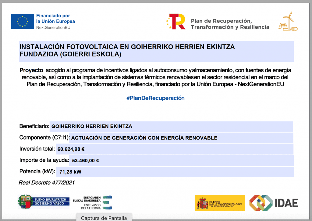 Captura de pantalla 2025-02-11 a las 9.10.16 Proyecto de instalación fotovoltaica en Goierri Eskola